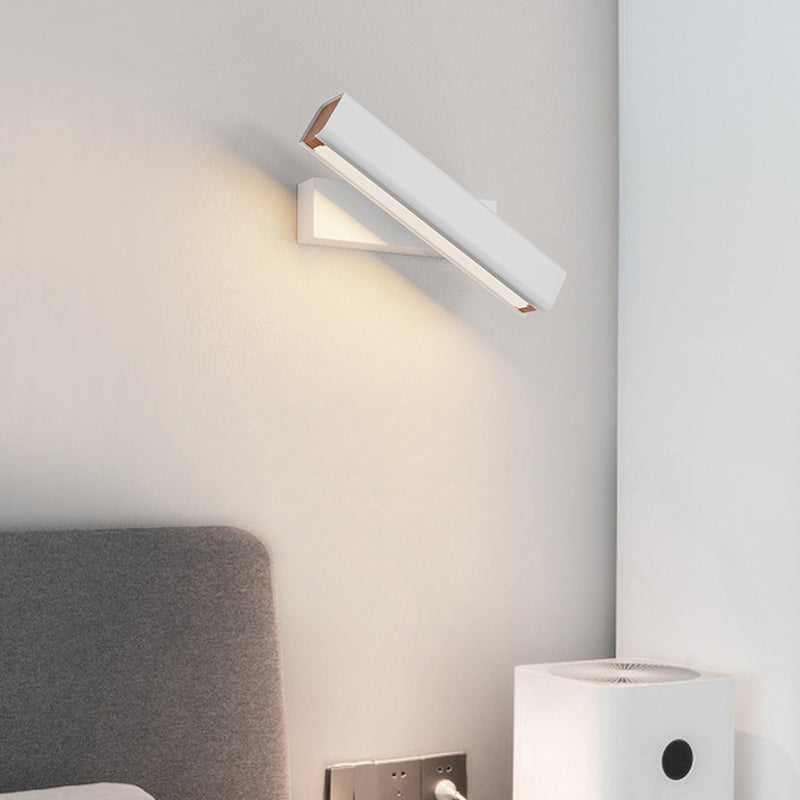 Orin Modern Rectangles Metal Rotatable Wall Lamp, Black/White - Neutralighting
