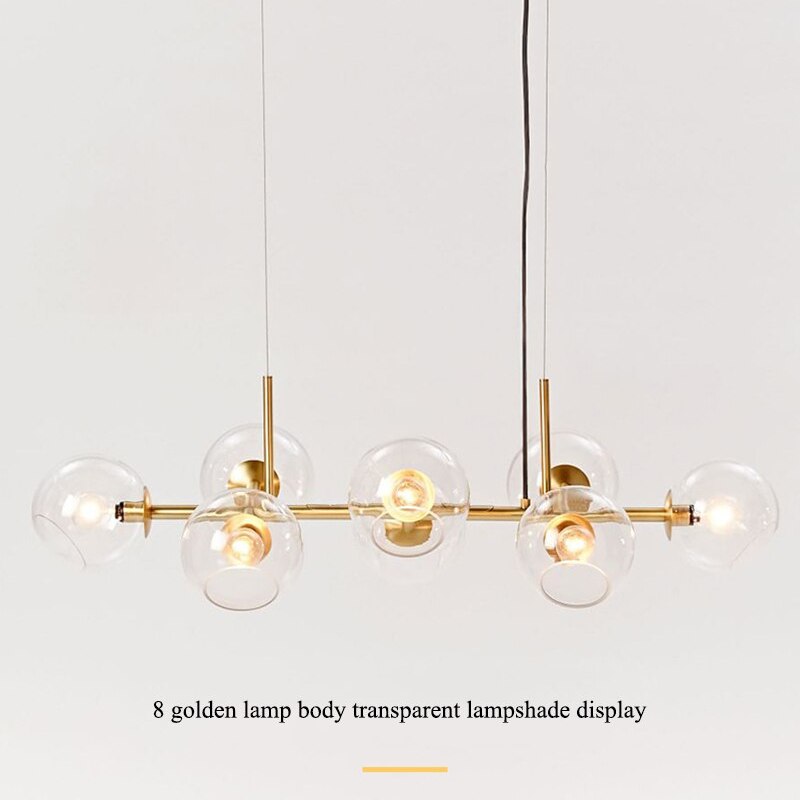 Valentina Modern Glass Globe Bubble Pendant Light Black/Gold - Neutralighting