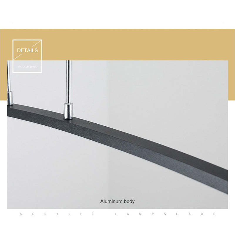 Arisha Curved Linear Pendant Light for Dining Room, Black/White - Neutralighting