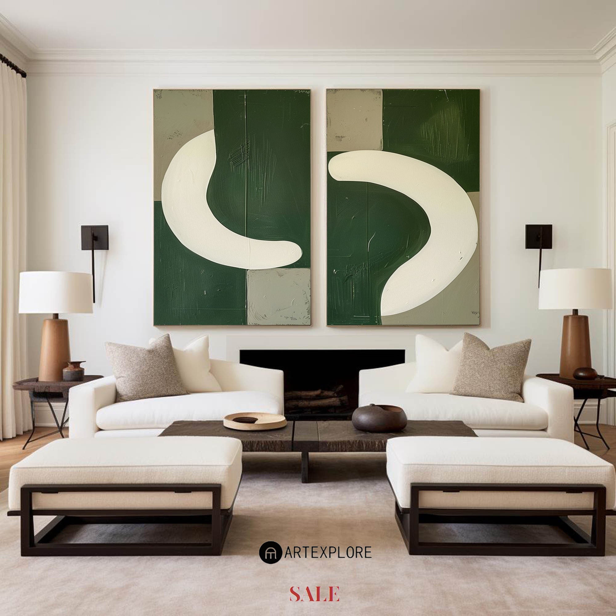 Wall Art Twin Crescent Forms