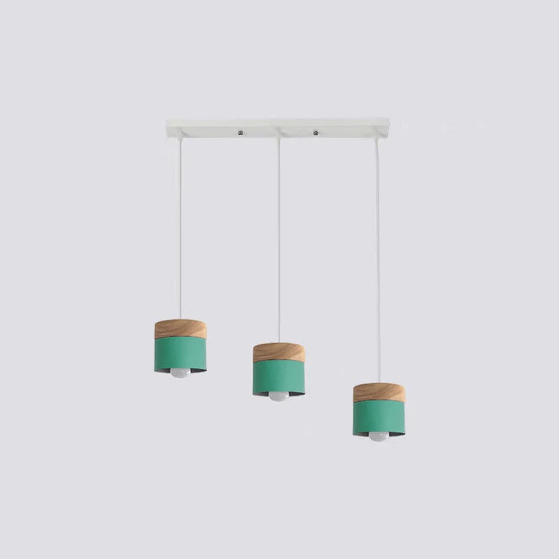 Valentina Modern Can Shape Metal/Wood Pendant Light - Neutralighting