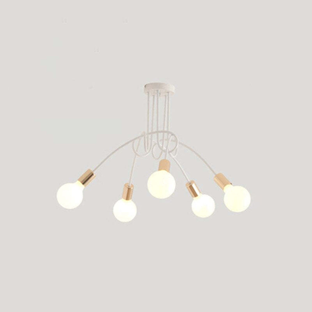 Arisha Modern Linear Curve Metal Ceiling Light, Dining Room/Living Room - Neutralighting