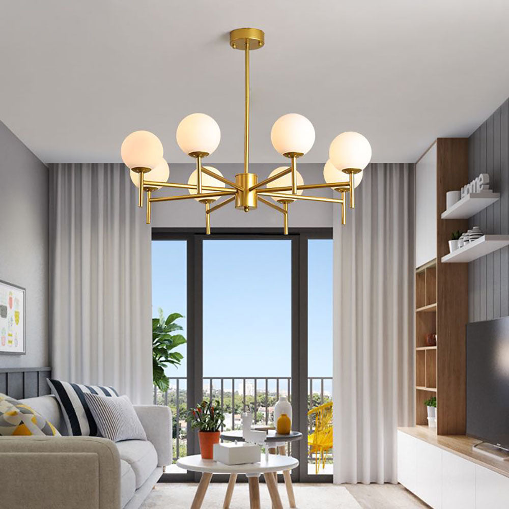 Silva Modern Globe Bubble Metal/Glass Pendant Light, Gold/Black - Neutralighting