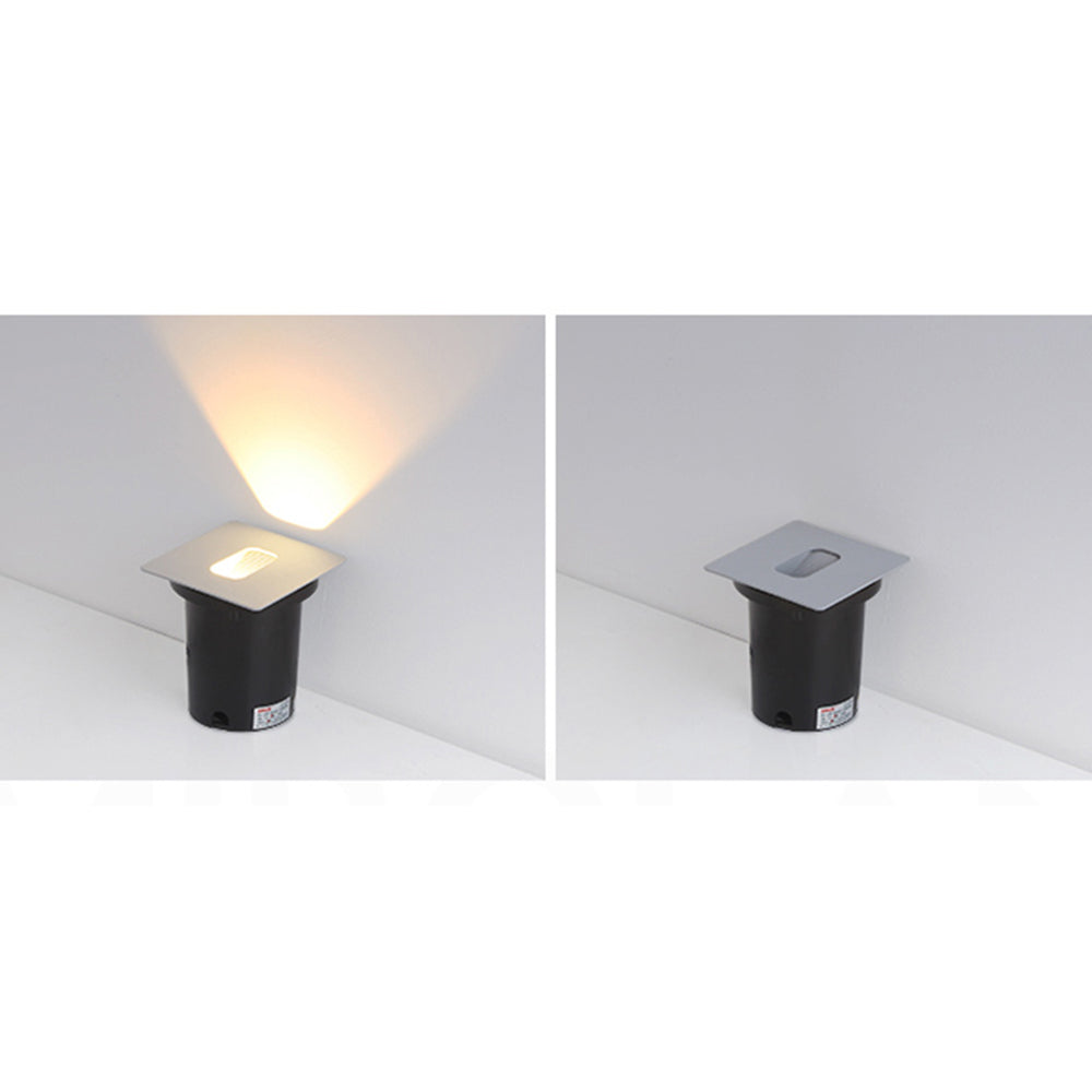 Ray Modern Metal Square/Circular Outdoor Deck/Step Light, Black - Neutralighting