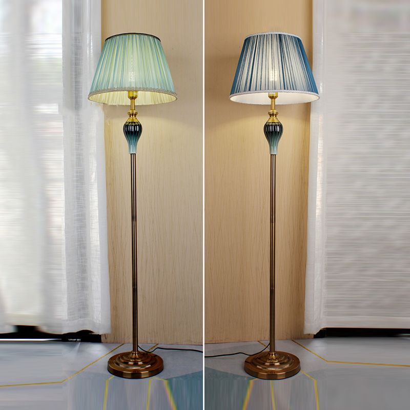 Eryn Antique Floor Lamp, Multi Colors, Metal/Fabric, Bedroom - Neutralighting