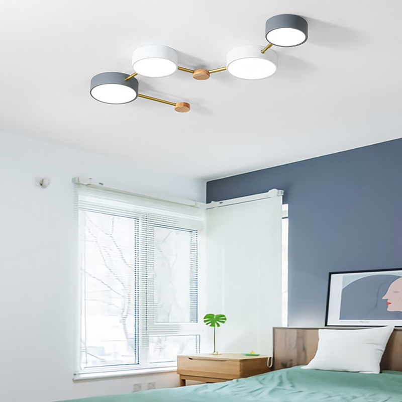 Arisha Modern LED Ceiling Light Acrylic Log Living Room Bedroom White Grey - Neutralighting