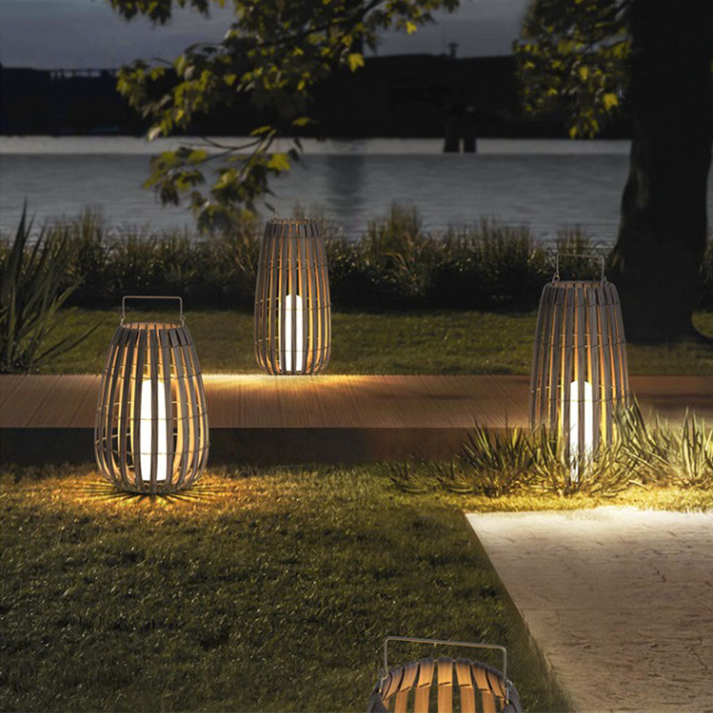 Ray Outdoor Floor Lamp, Hardwired & Solar Cage - Neutralighting
