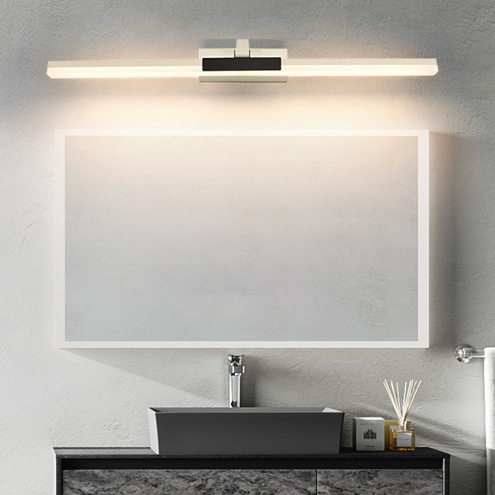 Arisha Modern Linear Mirror Front Metal Vanity Wall Lamp, Black/White - Neutralighting