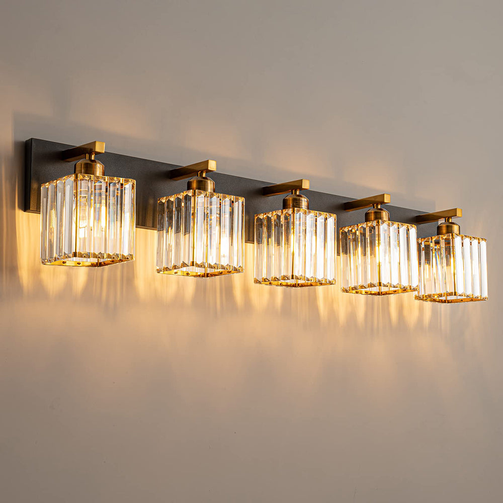 Kristy Vintage LED Metal/Crystal Wall Lamp For Mirror, Gold - Neutralighting