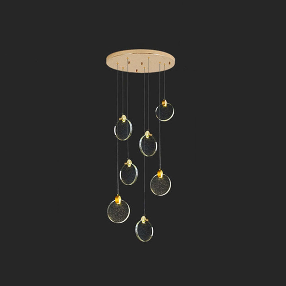 Kristy Luxury Circular Ripple Round Crystal Golden Chandelier - Neutralighting