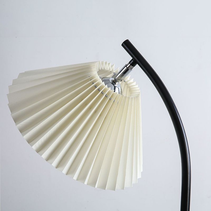 Ozawa Modern Arc Pleated Metal Fabric Floor Lamp, 3 Color - Neutralighting