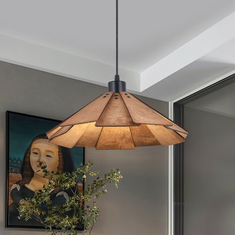 Arisha Retro Pendant Light, Metal & Wood - Neutralighting