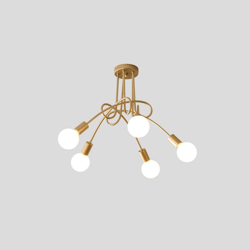 Arisha Modern Linear Curve Metal Ceiling Light, Dining Room/Living Room - Neutralighting