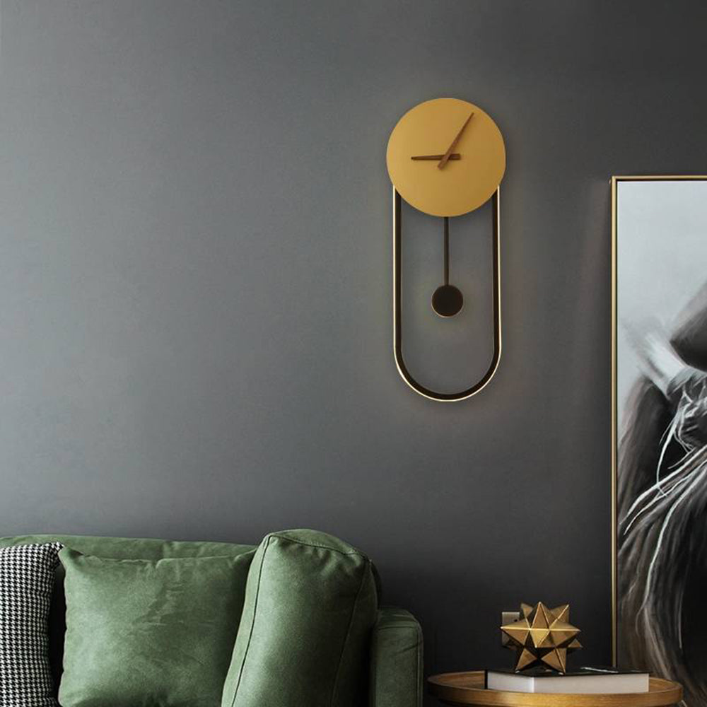 Arisha Nordic Clock Wall Lamp, Gold & Black - Neutralighting