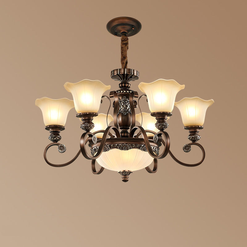 Arisha Retro Flower Pendant Light Metal Glass Living Room Bedroom - Neutralighting