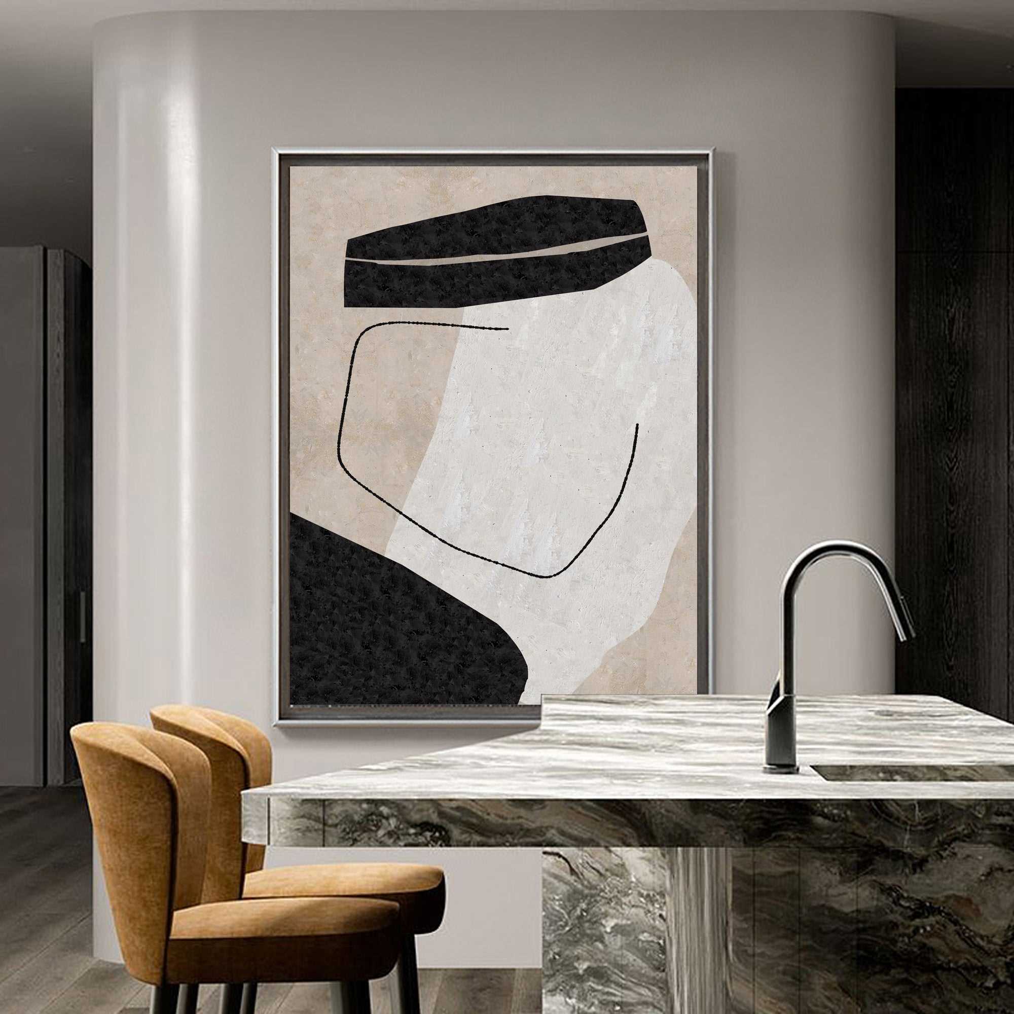 Abstract Geometric Minimalist Painting ABAV25 - Neutralighting