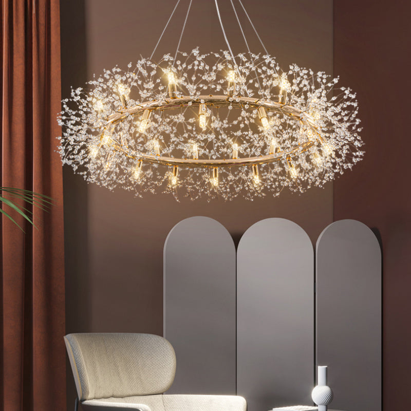 Arisha Modern Dandelion LED Pendant Light GoldCrystal Bedroom/Living Room - Neutralighting