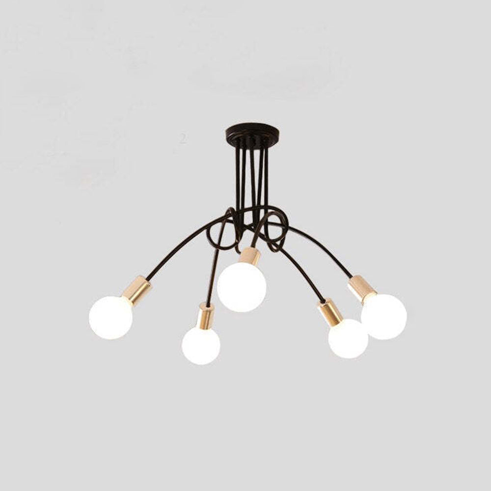 Arisha Modern Linear Curve Metal Ceiling Light, Dining Room/Living Room - Neutralighting