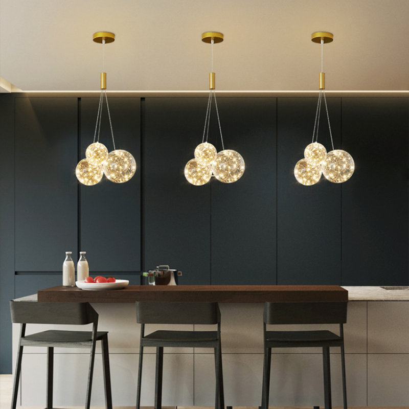 Valentina Glass Globe Bubble Pendant Light LED Stary - Neutralighting