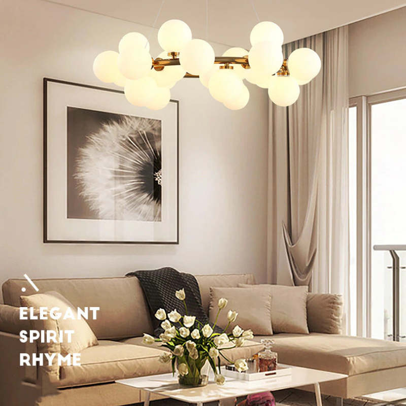 Valentina Bass Glass Bubble Golden Chandelier - Neutralighting