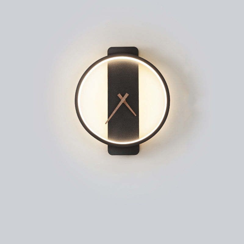 Valentina Arisha Square Clock Metal & Acrylic Wall Lamp, Gold - Neutralighting