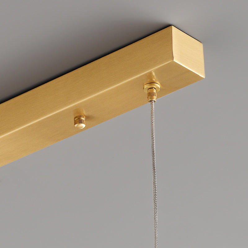 Arisha Modern Nordic Linear Copper/Glass Pendant Light, Brass/Black - Neutralighting