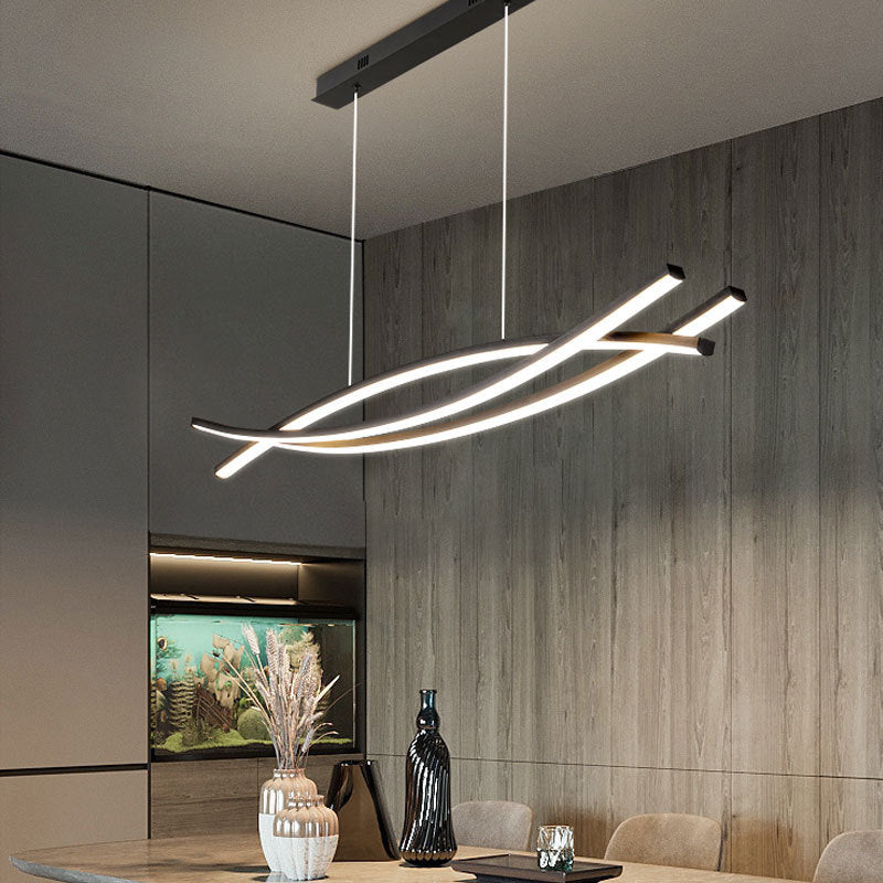 Arisha Modern Linear Metal Pendant Light, Black - Neutralighting