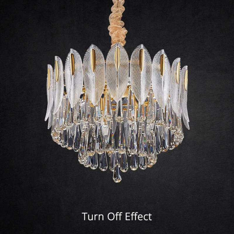 Arisha Luxury Feather Crystal Chandelier, Living Room - Neutralighting