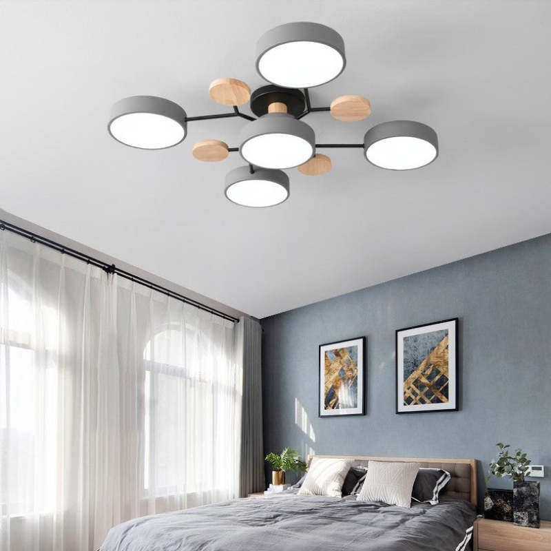 Arisha Ceiling Light, Wood Round for Living Room - Neutralighting