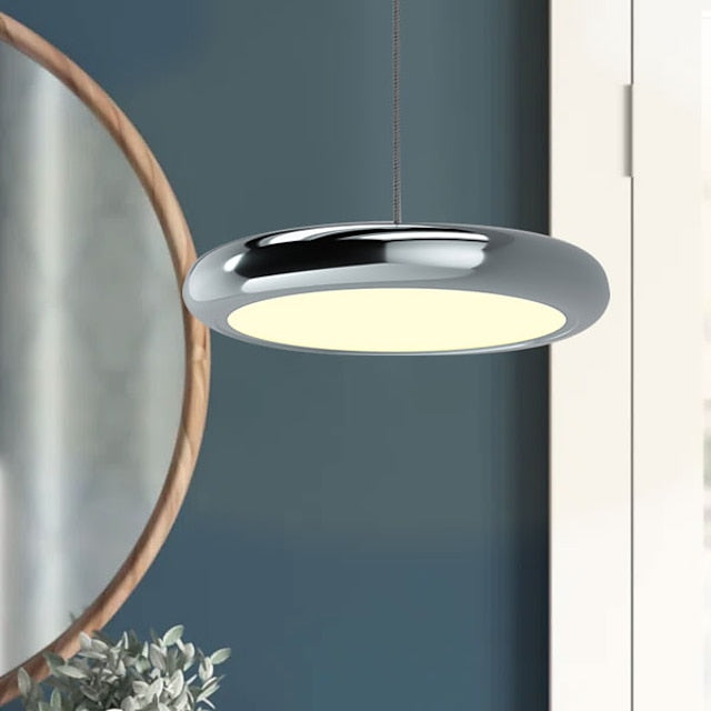 Aria Modern Minimalist Pendant Light Red Black Silver Metal Bedroom