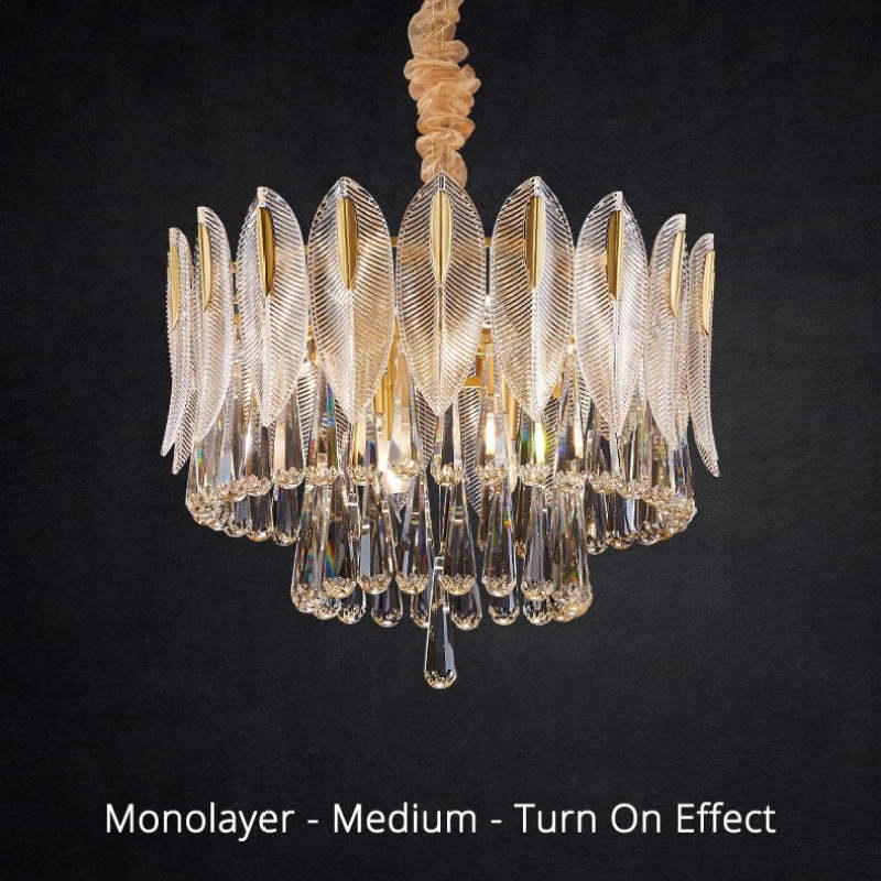Arisha Luxury Feather Crystal Chandelier, Living Room - Neutralighting