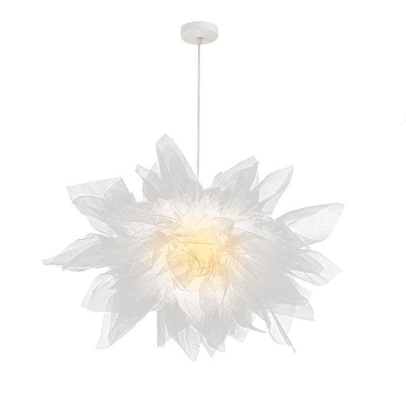 Arisha Modern Flower Fabric Pendant Light, Bedroom, White - Neutralighting