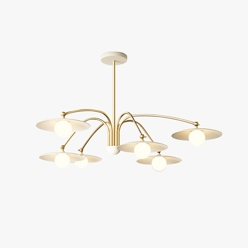 Arisha Minimalist Blown Metal Pendant Light, White/Gold - Neutralighting