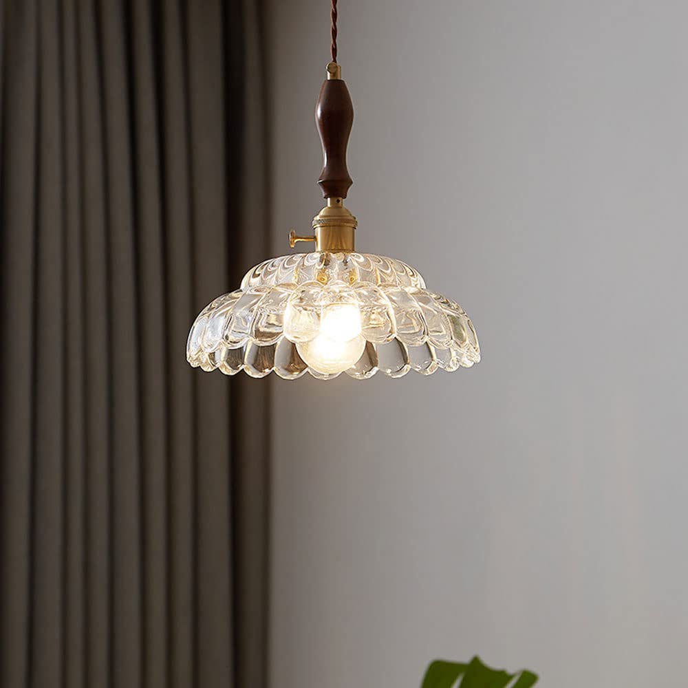 Valentina Modern LED Pendant Light Wooden Handle Metal Glass Bedroom - Neutralighting