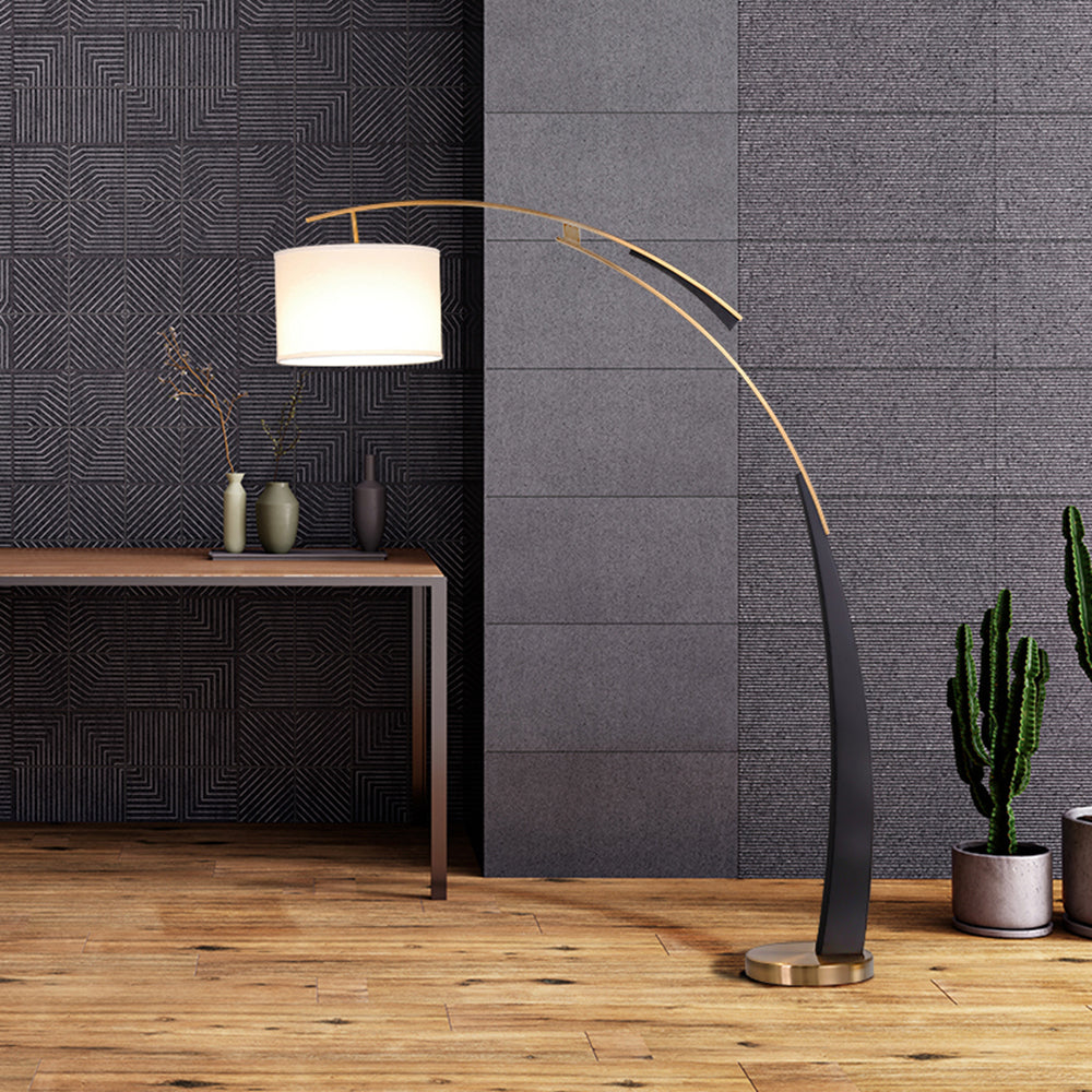 Salgado Floor Lamp 3 Color Temperature Switchable, Artificial Fabric/Metal - Neutralighting