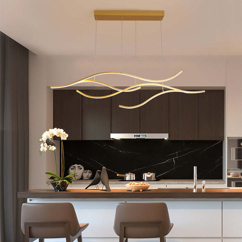 Arisha Modern Wave Pendant Light, 2 Colour - Neutralighting
