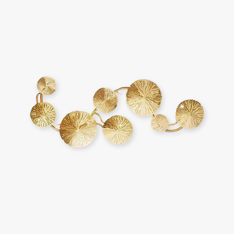Arisha Modern Metal Round Lotus Leaf Wall Lamp, Gold - Neutralighting