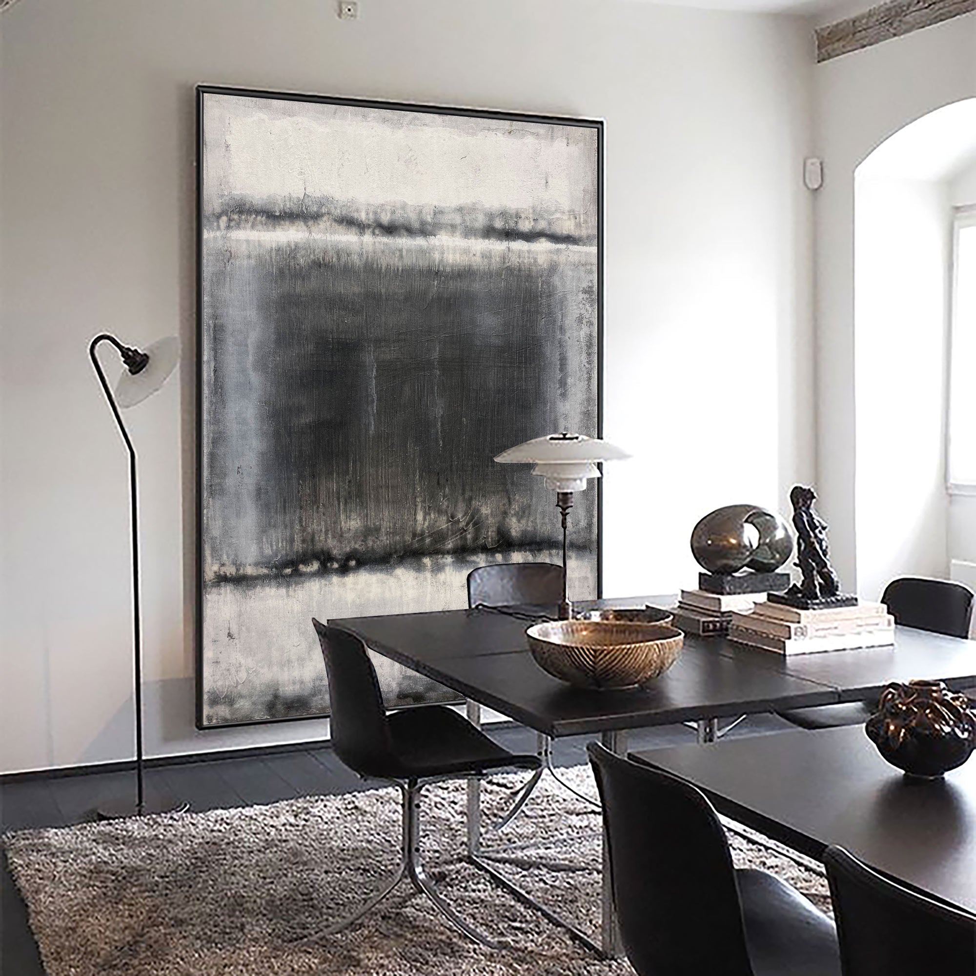 Black And White Abstract Painting