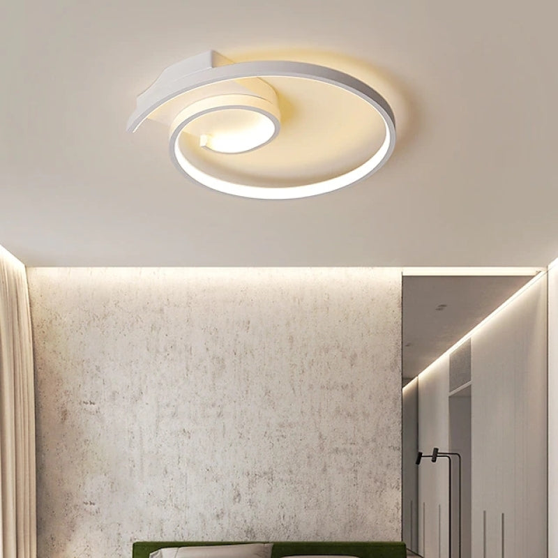 Arisha Modern Spiral Shaped Metal Ceiling Light, Black/White - Neutralighting
