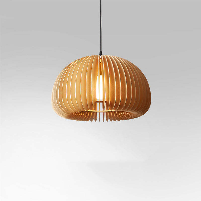Muto Pumpkin Pendant Light, Wood - Neutralighting
