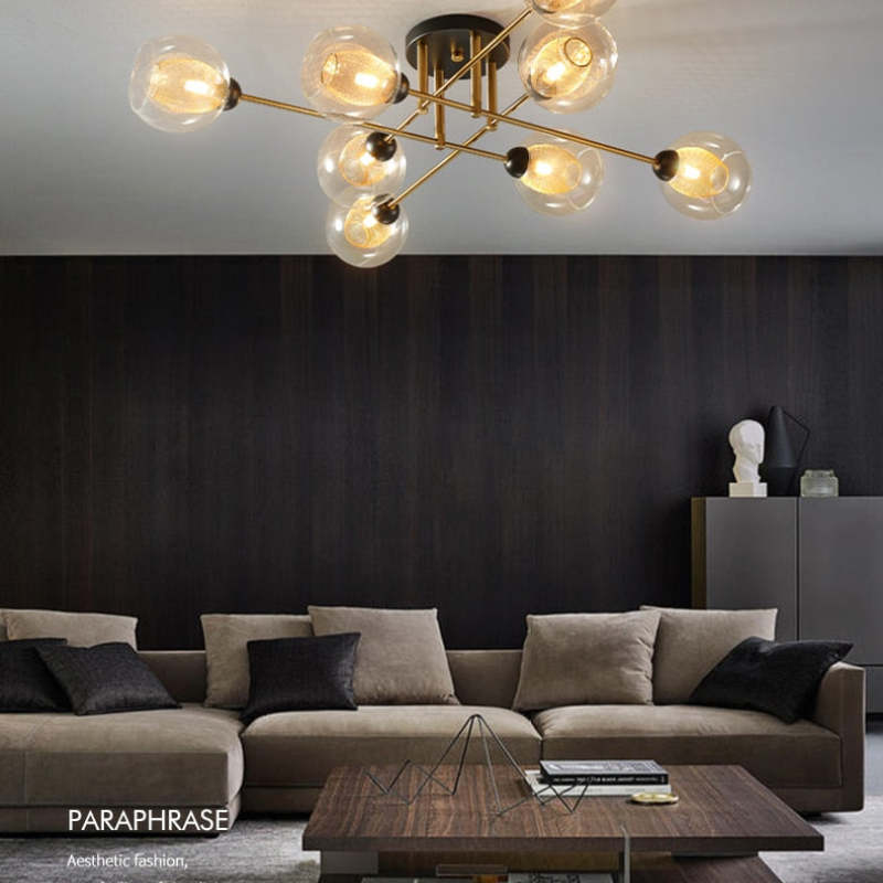 Valentina Industrial Glass Globe Chandelier LED, 6 Style - Neutralighting