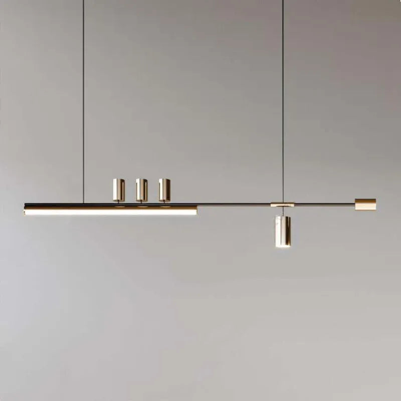 Arisha Modern Minimalist Liner Pendant Light, Gold/Black 5 Head - Neutralighting