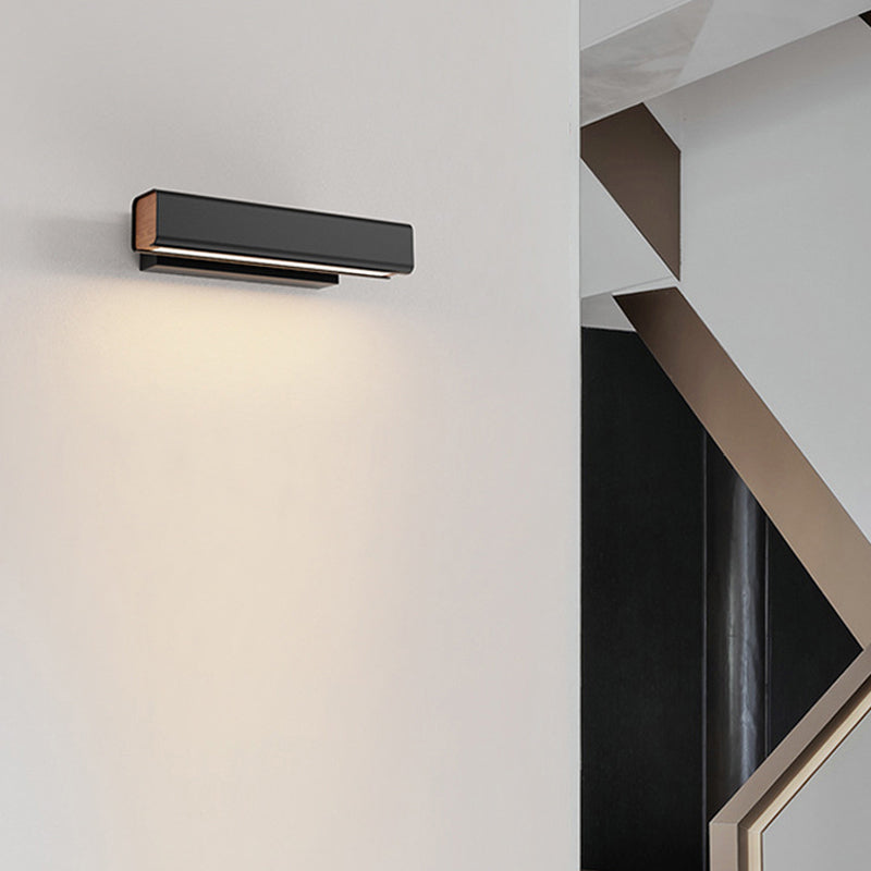 Orin Modern Rectangles Metal Rotatable Wall Lamp, Black/White - Neutralighting