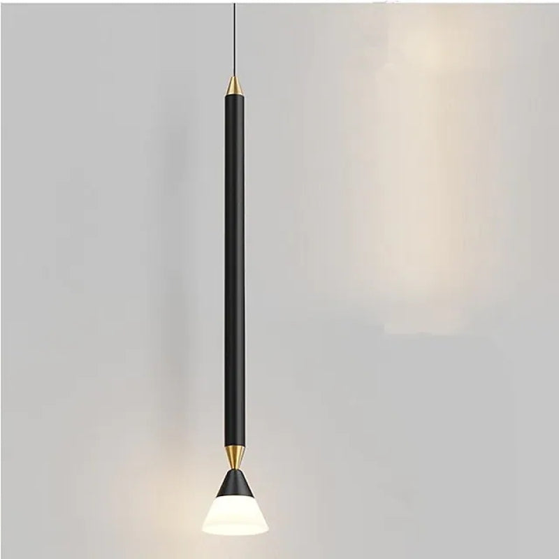 Auri Linear Metal Pendant Light Bedside, Black & Gold - Neutralighting