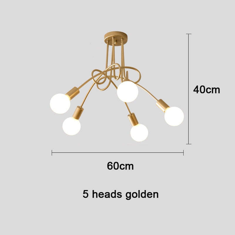 Arisha Modern Linear Curve Metal Ceiling Light, Dining Room/Living Room - Neutralighting
