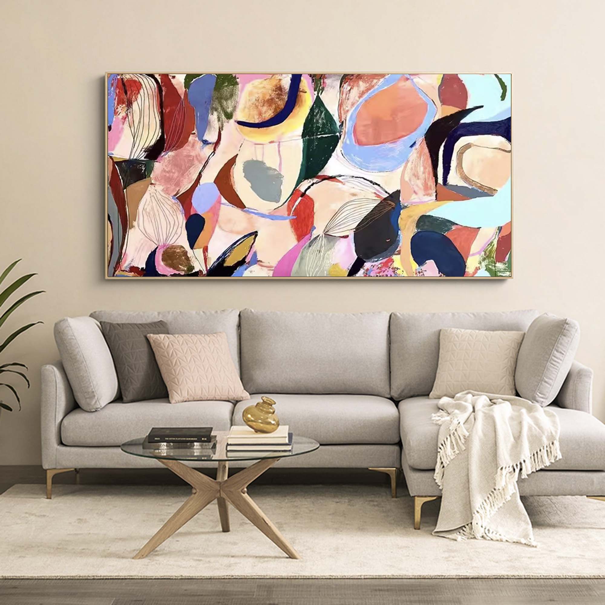 Abstract Canvas Art AB066 - Neutralighting