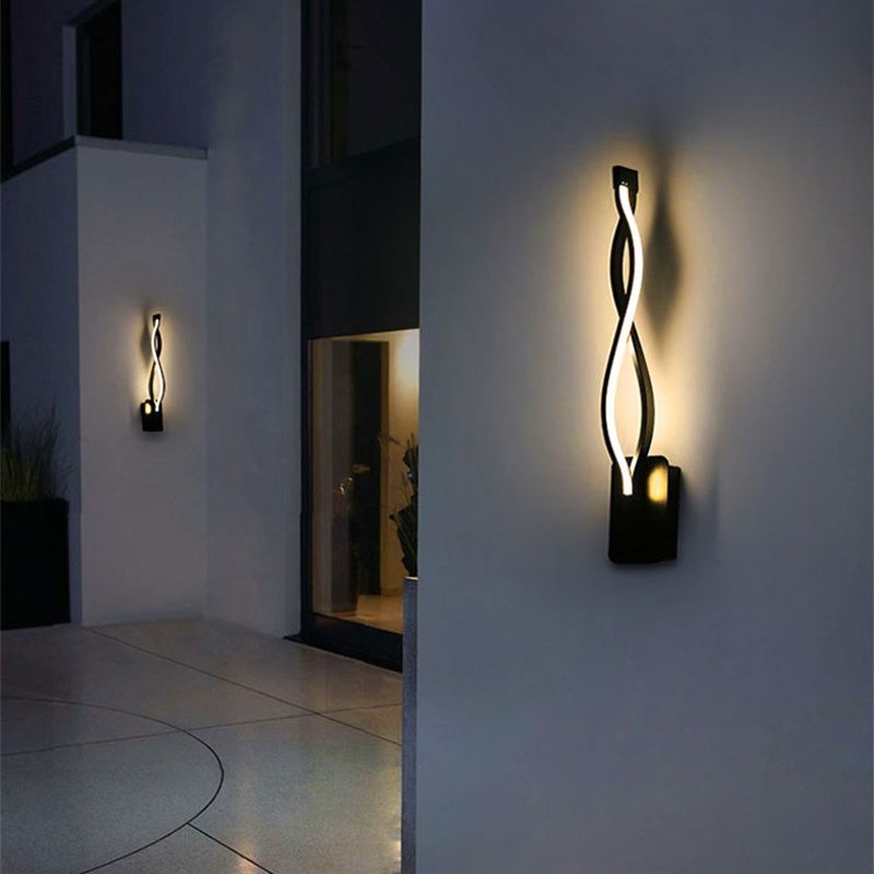 Arisha Wave Modern Simple Wall Lamp, Black & White - Neutralighting