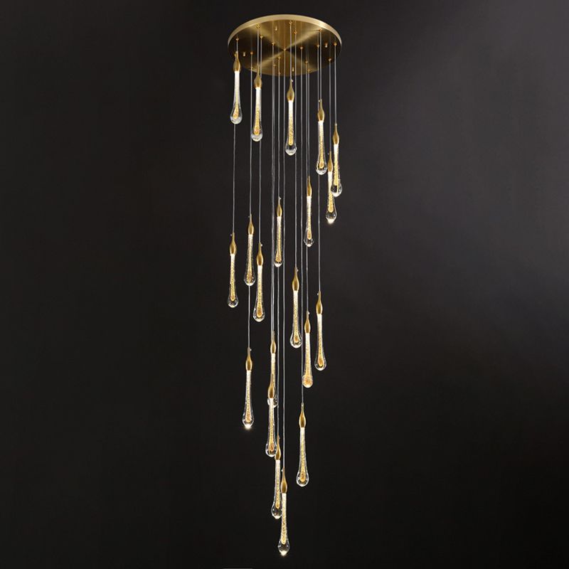 Valentina Modern Teardrop Crystal Chandelier, Gold - Neutralighting