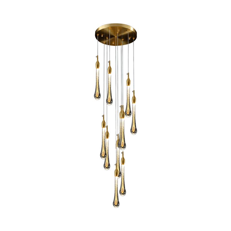 Valentina Modern Teardrop Crystal Chandelier, Gold - Neutralighting
