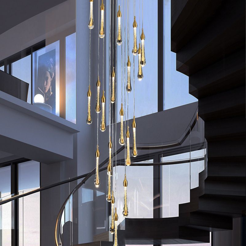 Valentina Modern Teardrop Crystal Chandelier, Gold - Neutralighting